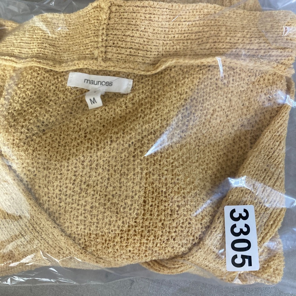 Maurices Yellow Knit Button Front V Neck Cardigan Sweater Women's Medium - Picture 11 of 11